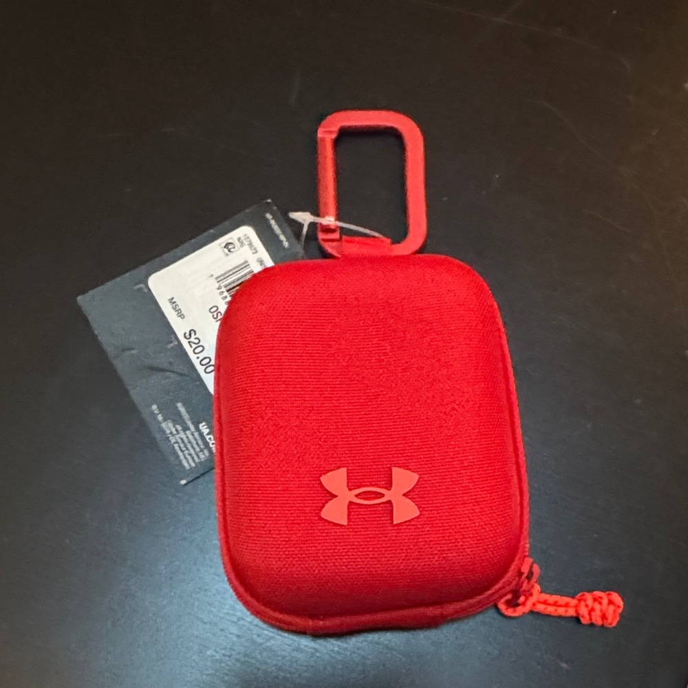 Under Armour NWT Red AirPods Micro Case with Carabiner Clip